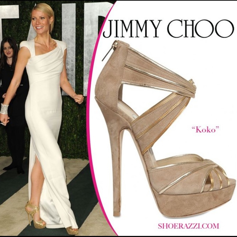 NWT Jimmy Choo Koko Metallic Suede Platform Sandal - Picture 2 of 7